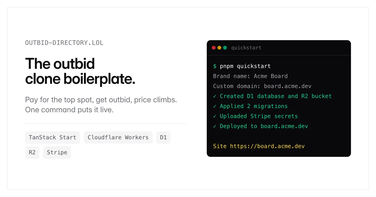 利用Cloudflare Workers竞价网站模板快速创业